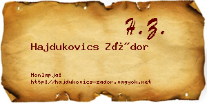 Hajdukovics Zádor névjegykártya